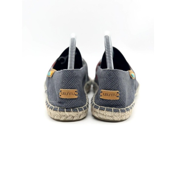 Ubuntu Womens Size 7.5 Shoes Blue Brown Comfort Handmade Kenyan Espadrille Flat - Picture 5 of 7